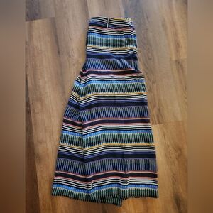 Ann Taylor Loft Modern Color Striped Palazzo Wide Leg Pants sz 8